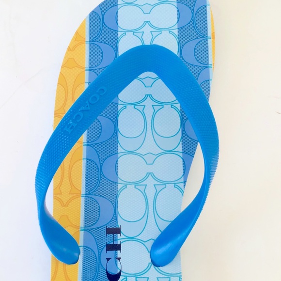 NEW Coach Zak Signature Striped Flip Flop Sandals - Picture 9 of 13